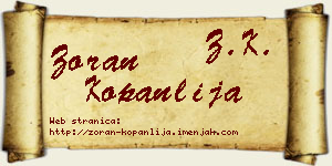 Zoran Kopanlija vizit kartica